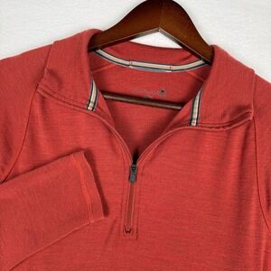 Smartwool Mens M 100% Merino Wool 1/4 Zip Pullover Rust Red Heather SW0SS603